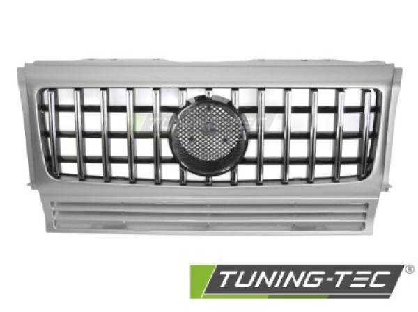 Upgrade Design Sportgrill / Kühlergrill passend für Mercedes Benz G-Klasse W463 90-12 Silber/chrom
