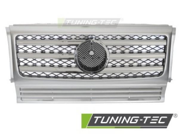 Upgrade Design Sportgrill / Kühlergrill passend für Mercedes Benz G-Klasse W463 90-12 Silber/chrom