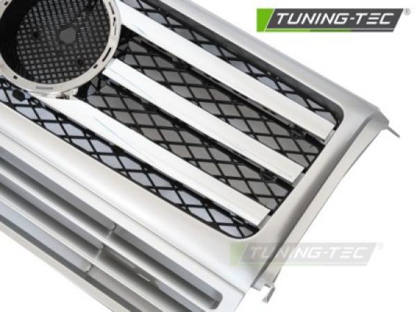 Upgrade Design Sportgrill / Kühlergrill passend für Mercedes Benz G-Klasse W463 90-12 Silber/chrom