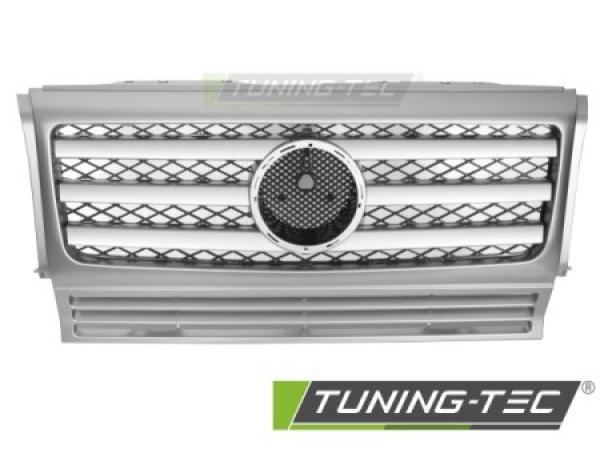 Upgrade Design Sportgrill / Kühlergrill passend für Mercedes Benz G-Klasse W463 90-12 Silber/chrom