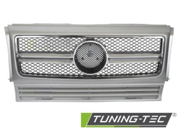 Upgrade Design Sportgrill / Kühlergrill passend für Mercedes Benz G-Klasse W463 90-12 Hochglanz Silber/chrom