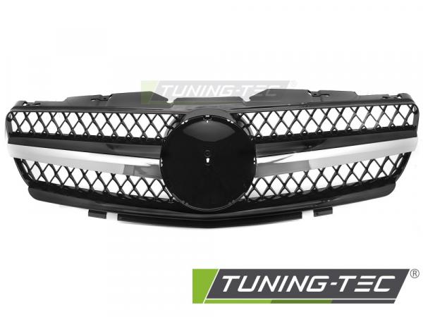 Upgrade Design Sportgrill / Kühlergrill passend für Mercedes Benz SL R230 01-06 Hochglanz schwarz/chrom