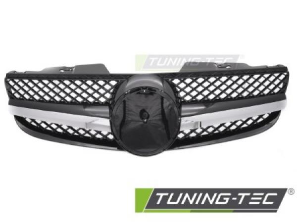 Upgrade Design Sportgrill / Kühlergrill passend für Mercedes Benz SL R230 Facelift 06-11 Hochglanz schwarz/chrom