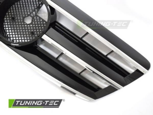 Upgrade Design Sportgrill / Kühlergrill passend für Mercedes Benz S-Klasse W220 Facelift (Mopf) 02-05 Hochglanz-schwarz / chrom