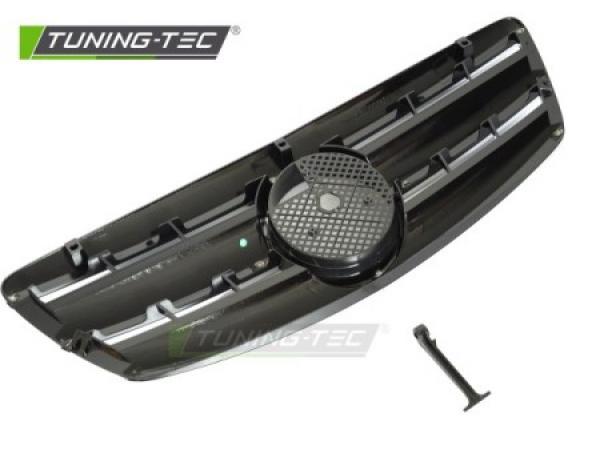 Upgrade Design Sportgrill / Kühlergrill passend für Mercedes Benz S-Klasse W220 Facelift (Mopf) 02-05 Hochglanz-schwarz / chrom
