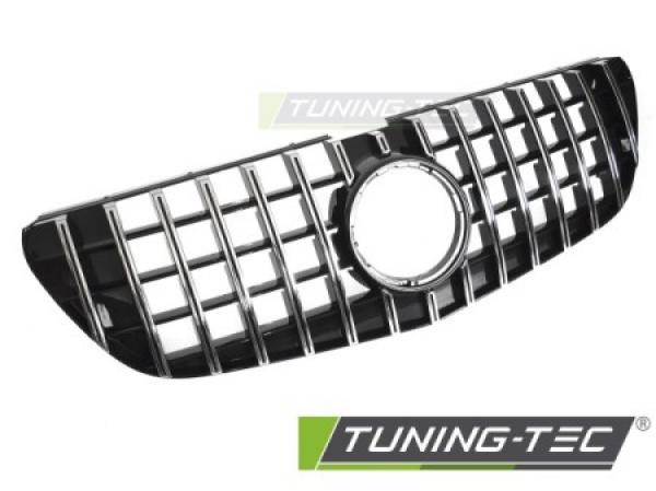 Upgrade Design Sportgrill / Kühlergrill passend für Mercedes Benz V-Klasse / Vito W447 14-19 Hochglanz-schwarz / chrom
