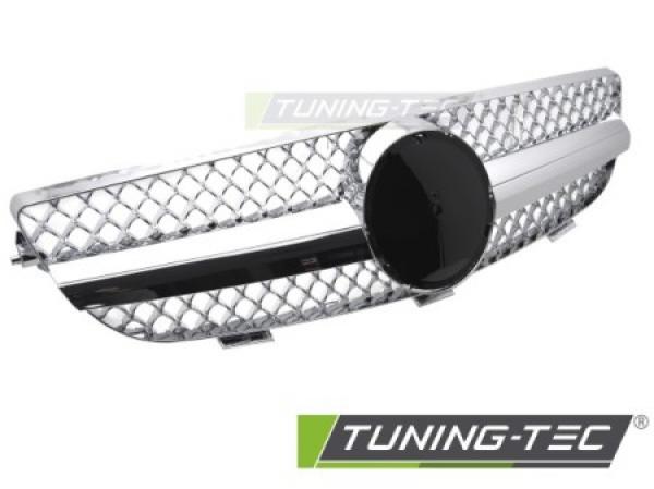 Upgrade Sportgrill / Kühlergrill passend für Mercedes Benz CLK W209 / A209 03-10 silber/chrom