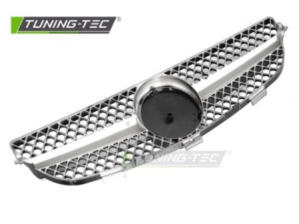 Upgrade Sportgrill / Kühlergrill passend für Mercedes Benz CLK W209 / A209 03-10 Hochglanz schwarz / chrom
