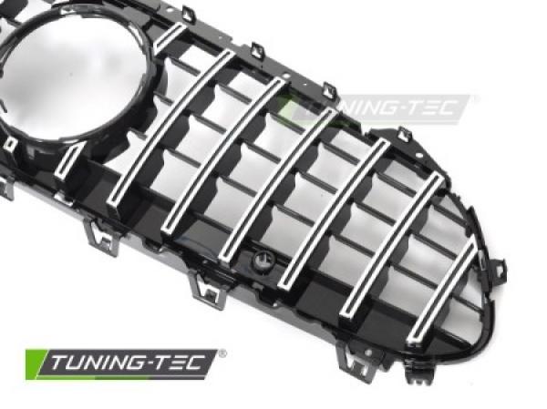 Upgrade Sportgrill / Kühlergrill passend für Mercedes Benz CLS C257 18-23 Hochglanz schwarz / chrom