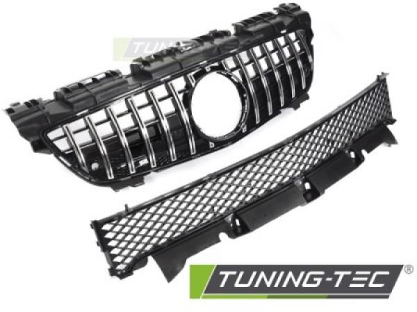 Upgrade Sportgrill / Kühlergrill passend für Mercedes Benz SLK R172 11-15 Hochglanz schwarz / chrom