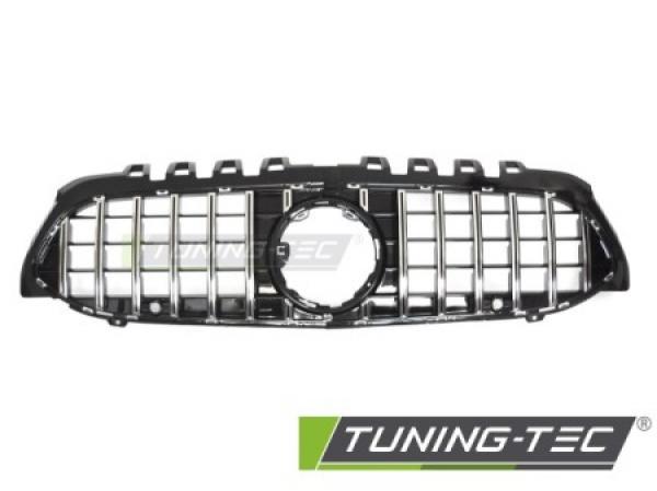 Upgrade Sportgrill / Kühlergrill passend für Mercedes Benz A-Klasse W177 18-22 Hochglanz schwarz/chrom