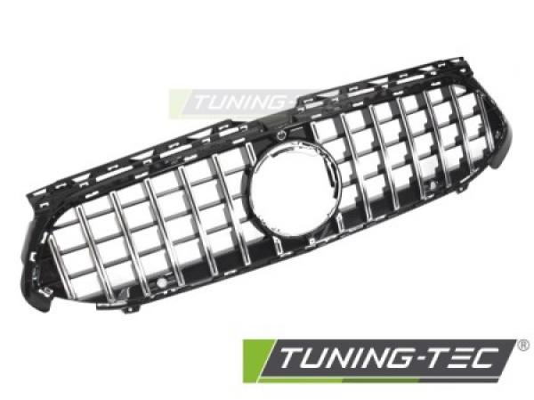 Upgrade Sportgrill / Kühlergrill passend für Mercedes Benz A-Klasse W177 Facelift (Mopf) 22+ Hochglanz schwarz/chrom