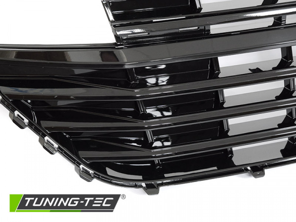 Upgrade Design Kühlergrill ohne Logo + Stoßstangenblenden für Volkswagen T6.1 ab 2019 Hochglanz schwarz