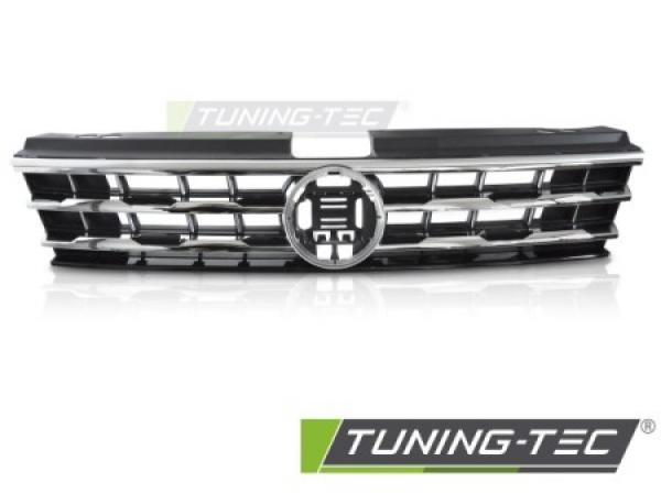 Upgrade Sportgrill / Kühlergrill für Volkswagen Tiguan II 15-20 Hochglanz-schwarz/chrom