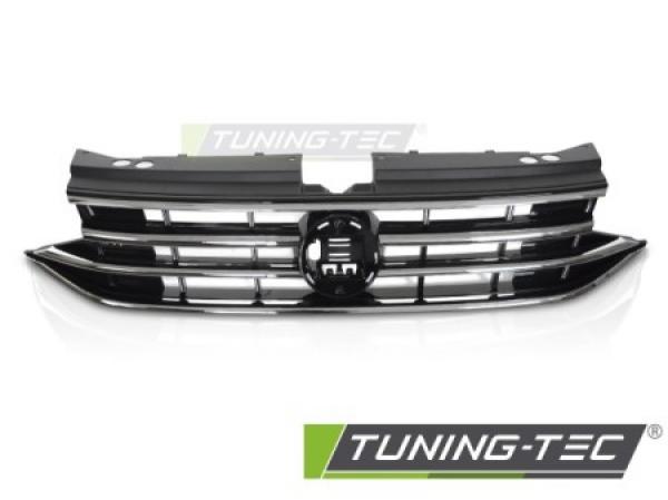 Upgrade Design Sportgrill / Kühlergrill für Volkswagen Tiguan II Facelift 20-24 Hochglanz-schwarz/Chrom