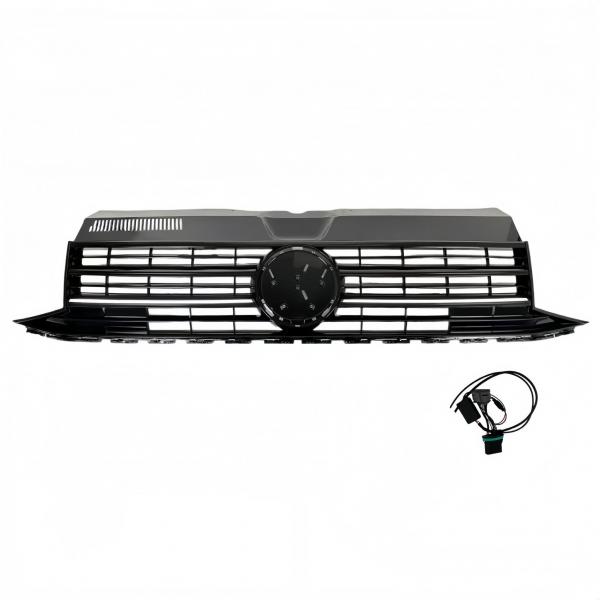 LumiFire Upgrade LED Kühlergrill Sportgrill passend für VW T6 15-19 Hochglanz-schwarz
