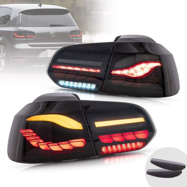 Voll LED Upgrade Design Rückleuchten für VW Golf 6 (VI) 08-12 schwarz/rauch in OLED Technik mit dynamischen Blinkern