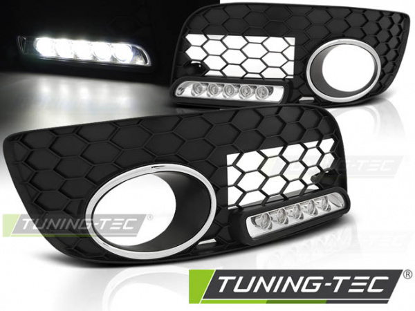 Upgrade LED Tagfahrlicht-Nebelscheinwerfer Blende für VW Golf V 03-09 schwarz