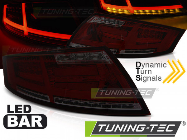 Voll LED Lightbar Design Rückleuchten für Audi TT 8J 06-14 rot/rauch mit dynamischem Blinker