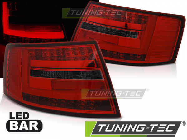 LED Lightbar Design Rückleuchten für Audi A6 4F (C6) Facelift 08-11  Limousine rot/rauch