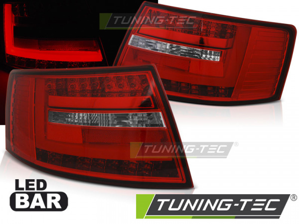 LED Lightbar Design Rückleuchten für Audi A6 4F (C6) 04-08 Limousine rot/klar (7Pin)