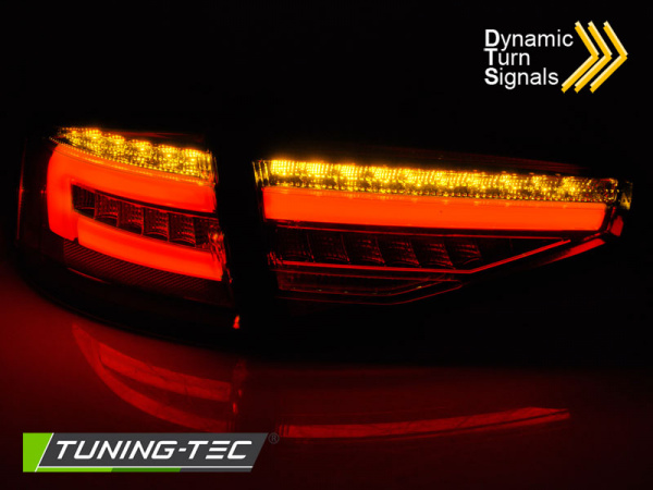 Voll LED Lightbar Design Rückleuchten für Audi A4 B8 Lim. 12-15 Rot/Schwarz / Dynamische Blinker