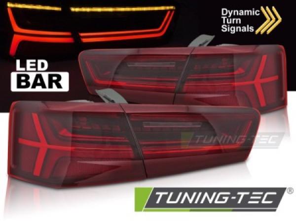 VOLL LED Lightbar Design Rückleuchten Set passend für Audi A6 4G (C7) Limousine 11-14 rot/klar mit dynamischem Blinker