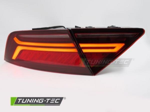 Voll LED Lightbar Design Rückleuchten Set passend für Audi A7 C7 (Vorfacelift) Sportback 10-14 rot/rauch mit dyn. Blinker