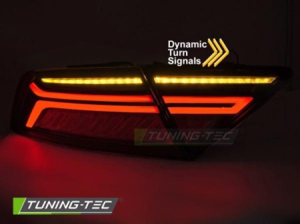 Voll LED Lightbar Design Rückleuchten Set passend für Audi A7 C7 (Vorfacelift) Sportback 10-14 rot/rauch mit dyn. Blinker