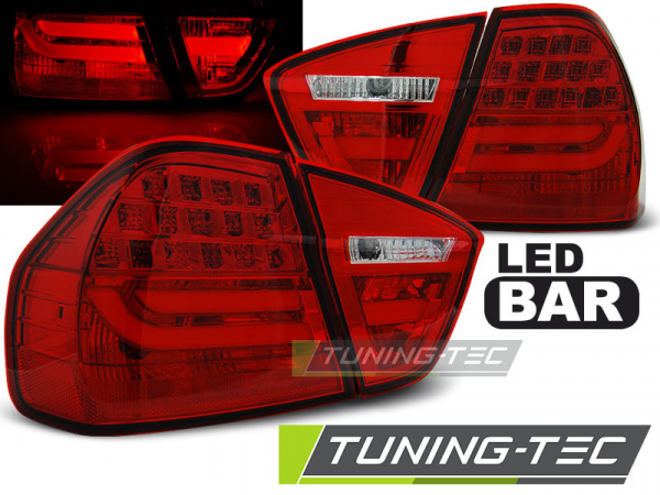 LED Lightbar Design Rückleuchten für BMW 3er E90 05-08 rot/klar mit LED Blinker