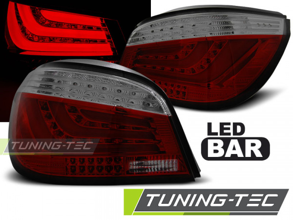 LED Lightbar Design Rückleuchten für BMW 5er E60 LCI Limousine 07-10 rot/rauch