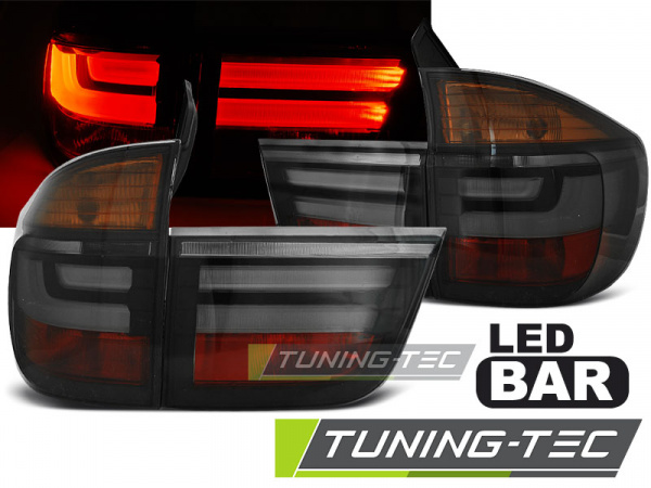 LED Lightbar Design Rückleuchten für BMW X5 E70 07-10 schwarz/rauch LCI Optik