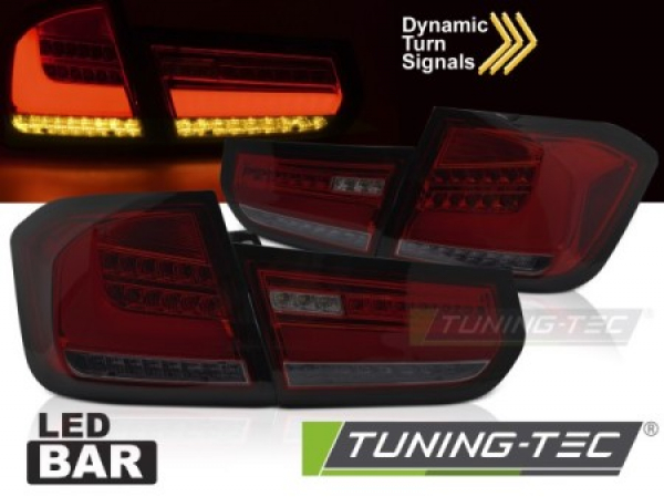 "UPGRADE+" LED Lightbar Design Rückleuchten Set für BMW 3er F30 Limousine 11-15 rot/rauch mit dyn. Blinker