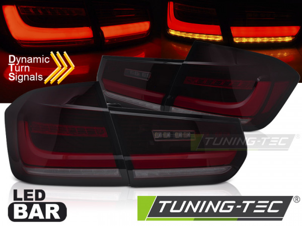 VOLL LED Lightbar Design Rückleuchten Set für BMW 3er F30 Limousine 11-18 rot/rauch mit dyn. Blinker