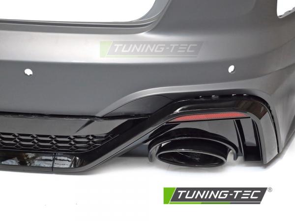 Upgrade Sport Design Heckstoßstange für Audi A4 B9 (8W) Facelift 20-24 inkl. Zubehör in Hochglanz schwarz