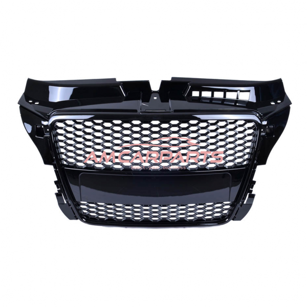 Upgrade Sportgrill / Kühlergrill für Audi A3 8P Facelift 08-12 Hochglanz Schwarz