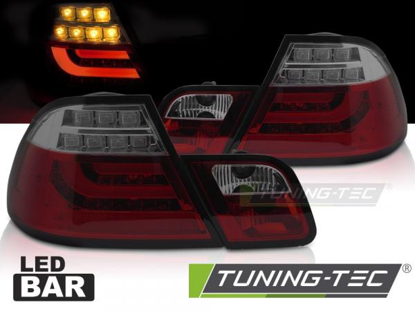 LED Upgrade Design Rückleuchten passend für BMW 3er E46 Coupe 99-03 Rot/Rauch mit statischem Blinker