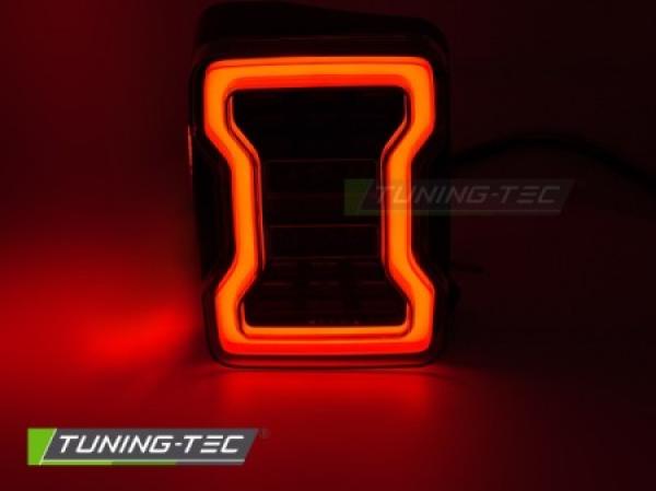 VOLL LED Lightbar Design Rückleuchten Set für Chrysler Jeep Wrangler JK 07-18 schwarz/rauch mit dyn. Blinker