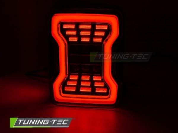 VOLL LED Lightbar Design Rückleuchten Set für Chrysler Jeep Wrangler JK 07-18 schwarz/rauch mit dyn. Blinker