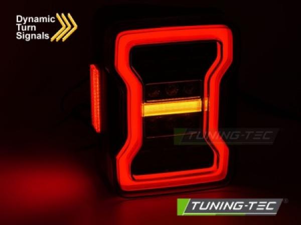 VOLL LED Lightbar Design Rückleuchten Set für Chrysler Jeep Wrangler JK 07-18 schwarz/rauch mit dyn. Blinker