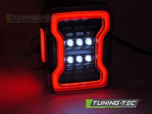 VOLL LED Lightbar Design Rückleuchten Set für Chrysler Jeep Wrangler JK 07-18 schwarz/rauch mit dyn. Blinker