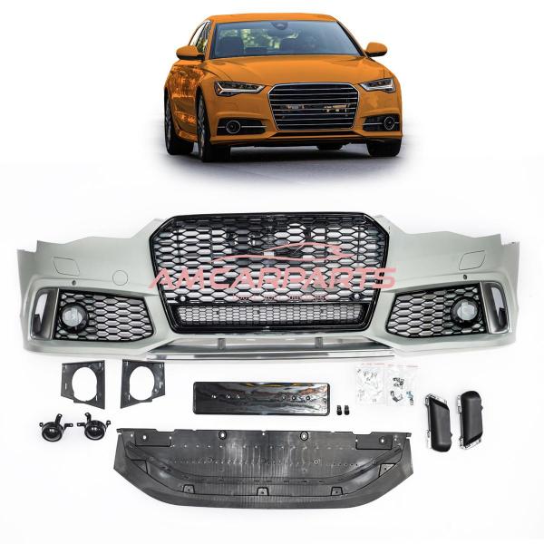 Upgrade Sport Design Frontstoßstange Komplett-Set für Audi A6 C7 (4G) Facelift Lim./Avant 14-18 mit PDC + SRA