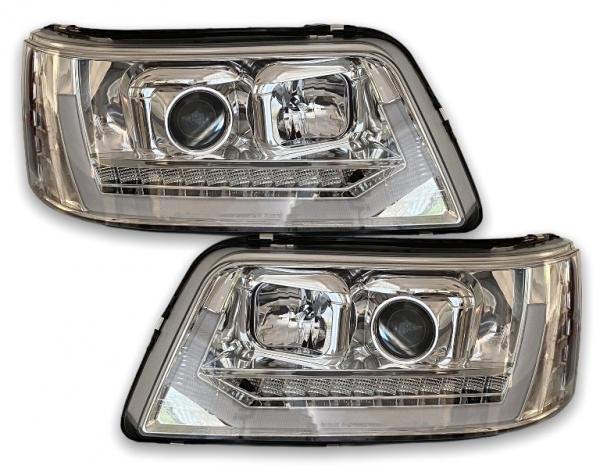 Upgrade LED Tagfahrlicht Scheinwerfer VW T5 03-09 dynamisch schwarz
