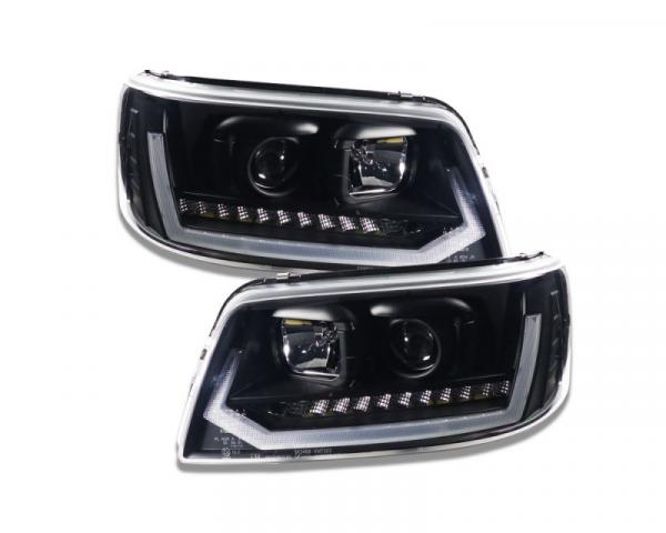 Upgrade LED Tagfahrlicht Scheinwerfer VW T5 03-09 dynamisch schwarz