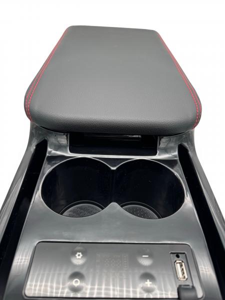 Upgrade+ "Freeze" Staufach Mittelkonsole Ablage für VW T5 03-09 mit Kühlfunktion, USB und Getränkehaltern + App Steuerung Grau