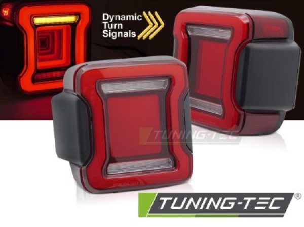 VOLL LED Lightbar Design Rückleuchten Set für Chrysler Jeep Wrangler JL 18-23 rot mit dyn. Blinker