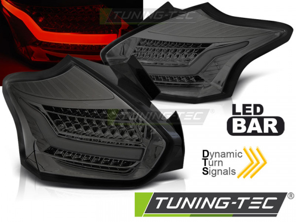 Voll LED Lightbar Design Rückleuchten für Ford Focus MK3 15-18 rauch mit dynamischem Blinker