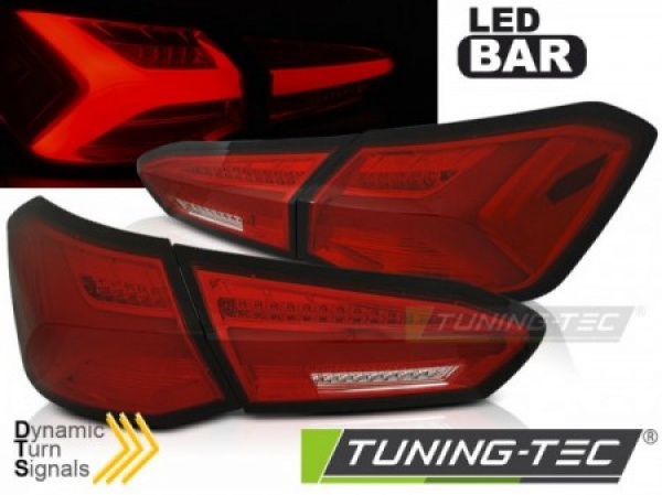 Voll LED Lightbar Design Rückleuchten passend für Ford Focus MK4 3/5 Türer 18-21 weiß/rot dynamischer Blinker