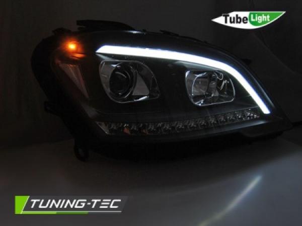 LED Tagfahrlicht Design Scheinwerfer für Mercedes Benz ML W164 Facelift 09-11 schwarz mit dynamischem LED Blinker