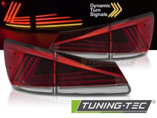 VOLL LED Lightbar Design Rückleuchten für Lexus IS 06-13 rot/weiß mit dyn. Blinker
